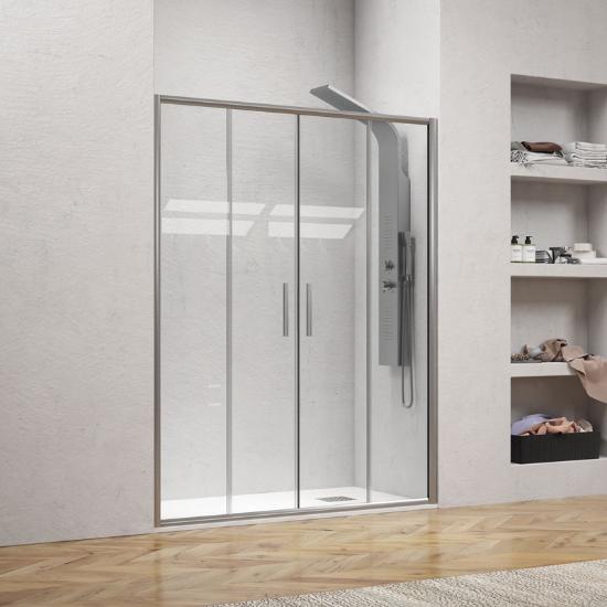 Εικόνα της Karag Καμπίνα Από Τοίχο σε Τοίχο με Διάφανο Κρύσταλλο EFE 600 Silver