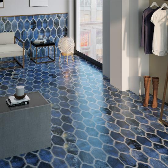 Εικόνα της Bagno tiles Πλακάκι Dorne Blue Karag 16x33cm