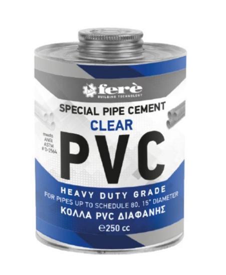 Εικόνα της Fere Κόλλα PVC Διάφανη Βαρέως Τύπου 250ml