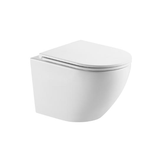 Εικόνα της Karag Λεκάνη αναρτώμενη rimless με κάλυμμα και βρυσάκι μπιντέ κρύου νερού MILOS LT 046E KARAG