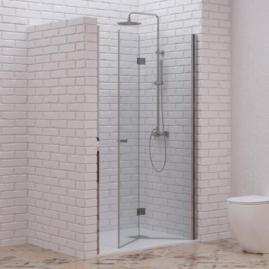 Εικόνα της Karag Καμπίνα Από Τοίχο σε Τοίχο με Διάφανο Κρύσταλλο S 7 PORTA Cromo