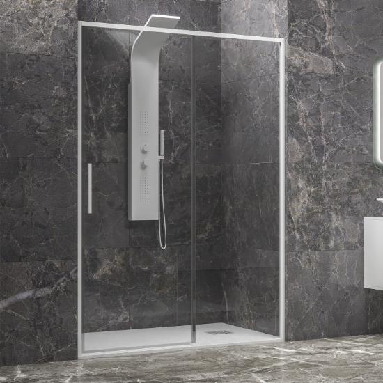 Εικόνα της Karag Καμπίνα Από Τοίχο σε Τοίχο με Διάφανο Κρύσταλλο LEA 400 White