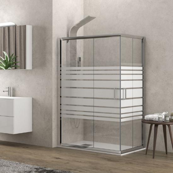 Εικόνα της Karag Καμπίνα Ορθογώνια με Σεριγραφάτο Κρύσταλλο NEW FLORA 100 Cromo