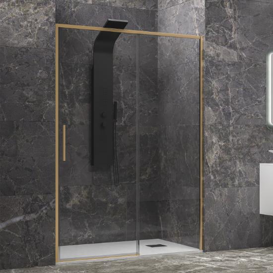 Εικόνα της Karag Καμπίνα Από Τοίχο σε Τοίχο με Διάφανο Κρύσταλλο LEA 400 Gold