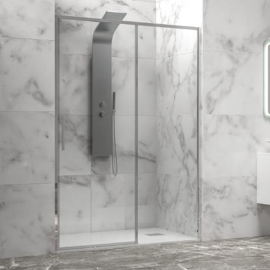 Εικόνα της Karag Καμπίνα Από Τοίχο σε Τοίχο με Διάφανο Κρύσταλλο LEA 400 Cromo