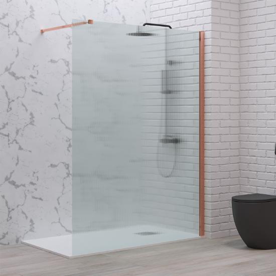 Εικόνα της Karag Σταθερό διαχωριστικό ντουζιέρας με flute κρύσταλλο WALKIN 1 Rose Gold