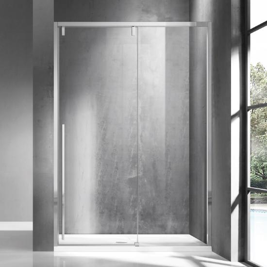 Εικόνα της Karag Καμπίνα Από Τοίχο σε Τοίχο με Διάφανο Κρύσταλλο SANTORINI 400 Cromo