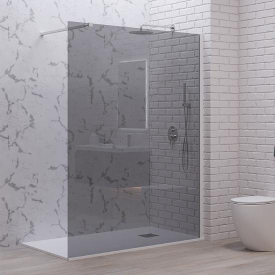 Εικόνα της Karag Σταθερό Διαχωριστικό Ντουζιέρας με fume Κρύσταλλο WALKIN 1 White 120x200cm