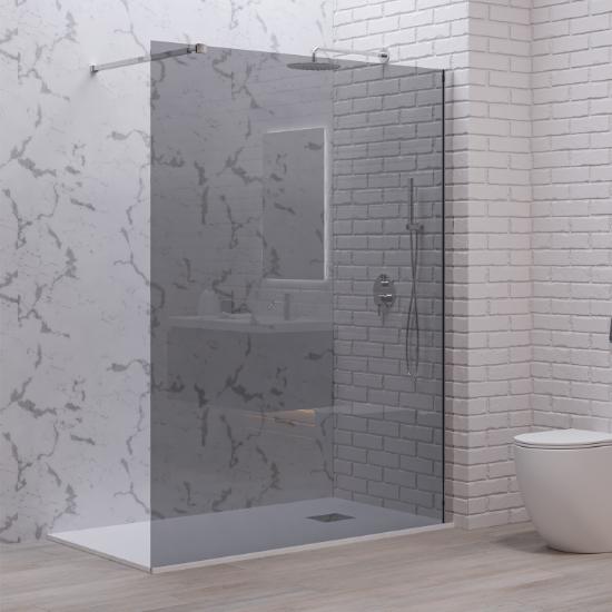 Εικόνα της Karag Σταθερό Διαχωριστικό Ντουζιέρας με fume Κρύσταλλο WALKIN 1 Cromo 100x200cm