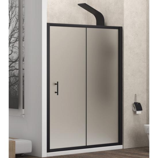 Εικόνα της Karag Καμπίνα Από Τοίχο Σε Τοίχο Με Σατινέ Κρύσταλλο Flora 500 Μαύρη