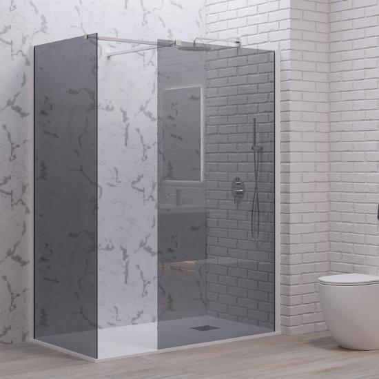 Εικόνα της Karag Σταθερά Διαχωριστικά Ντουζιέρας με fume Κρύσταλλο WALKIN 2 White 90x200cm