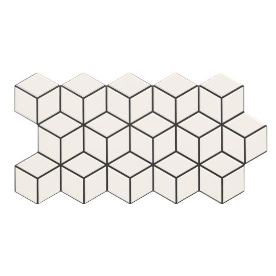 Εικόνα της Bagno Tiles Πλακάκι Rhombus Snow Karag 26,5X51Cm