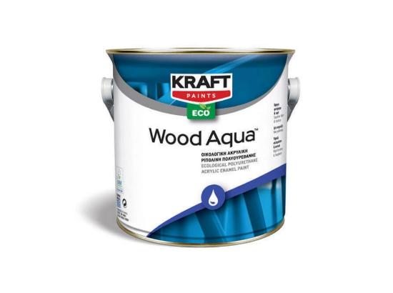 Εικόνα της Kraft Wood Aqua Eco Οικολογική Ακρυλική Ριπολίνη Πολυουρεθάνης Λευκό Γυαλιστερό
