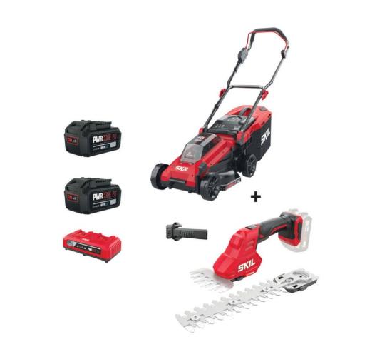 Εικόνα της Skil D00517 Σετ Χλοοκοπτική Μηχανή & Πολυεργαλείο Κήπου Με Μπαταρία Και Φορτιστή