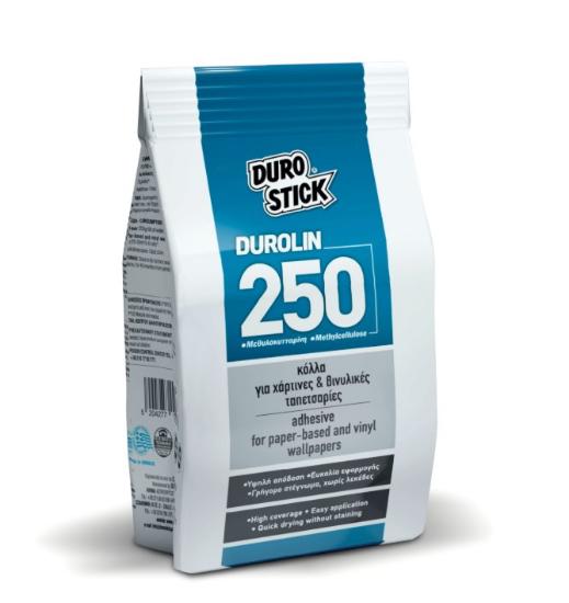 Εικόνα της Durostick Durolin 250 Κόλλα Μεθυλοκυτταρίνης για Χάρτινες και Βινυλικές Ταπετσαρίες 200gr