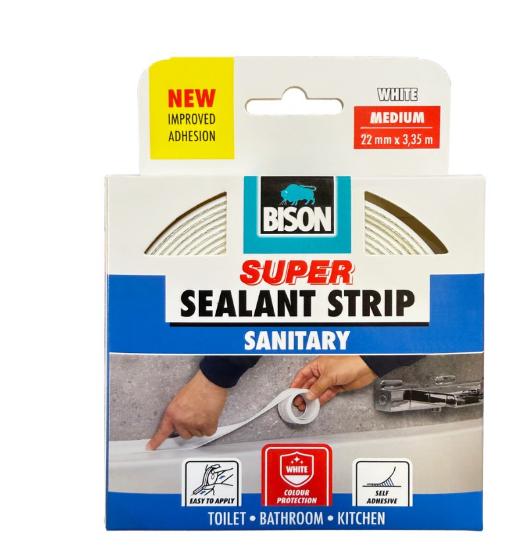Εικόνα της Bison Μονωτική Ταινία Αρμών 38mm x 3.35m Sealant Strip Λευκή