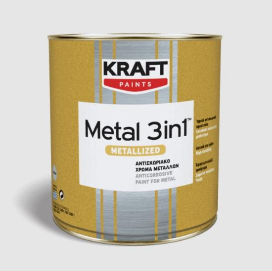 Εικόνα της Κraft Metal 3in1 Metalized Γυαλιστερό Αντισκωριακό Χρώμα Μετάλλων