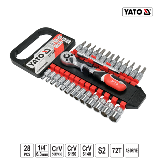 Εικόνα της Yato YT-14433 Σετ Καρυδάκια 1/4" 28 τεμαχίων